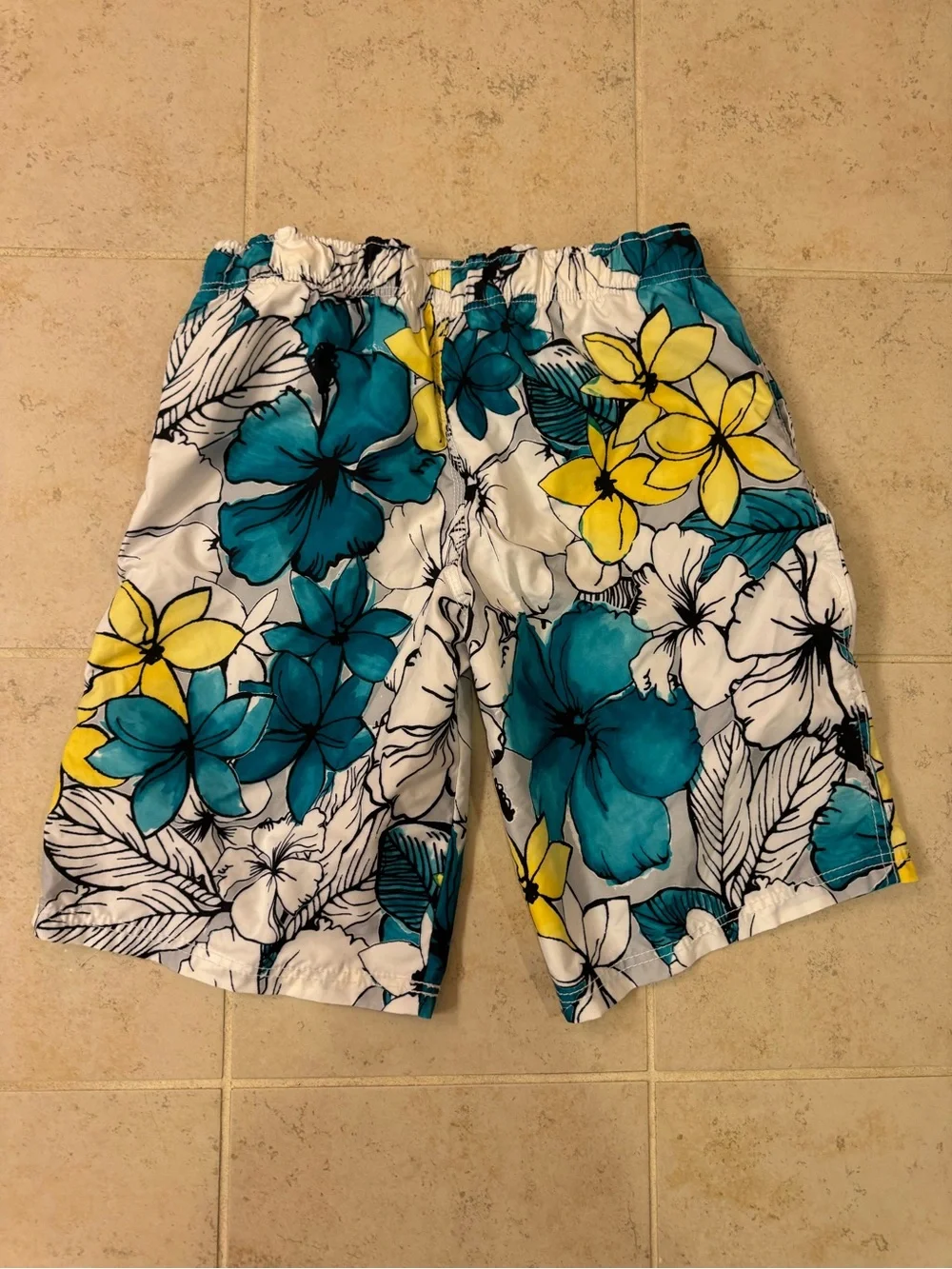 Mossimo Boys Swim Trunks Floral Print Size Xl (16/18)